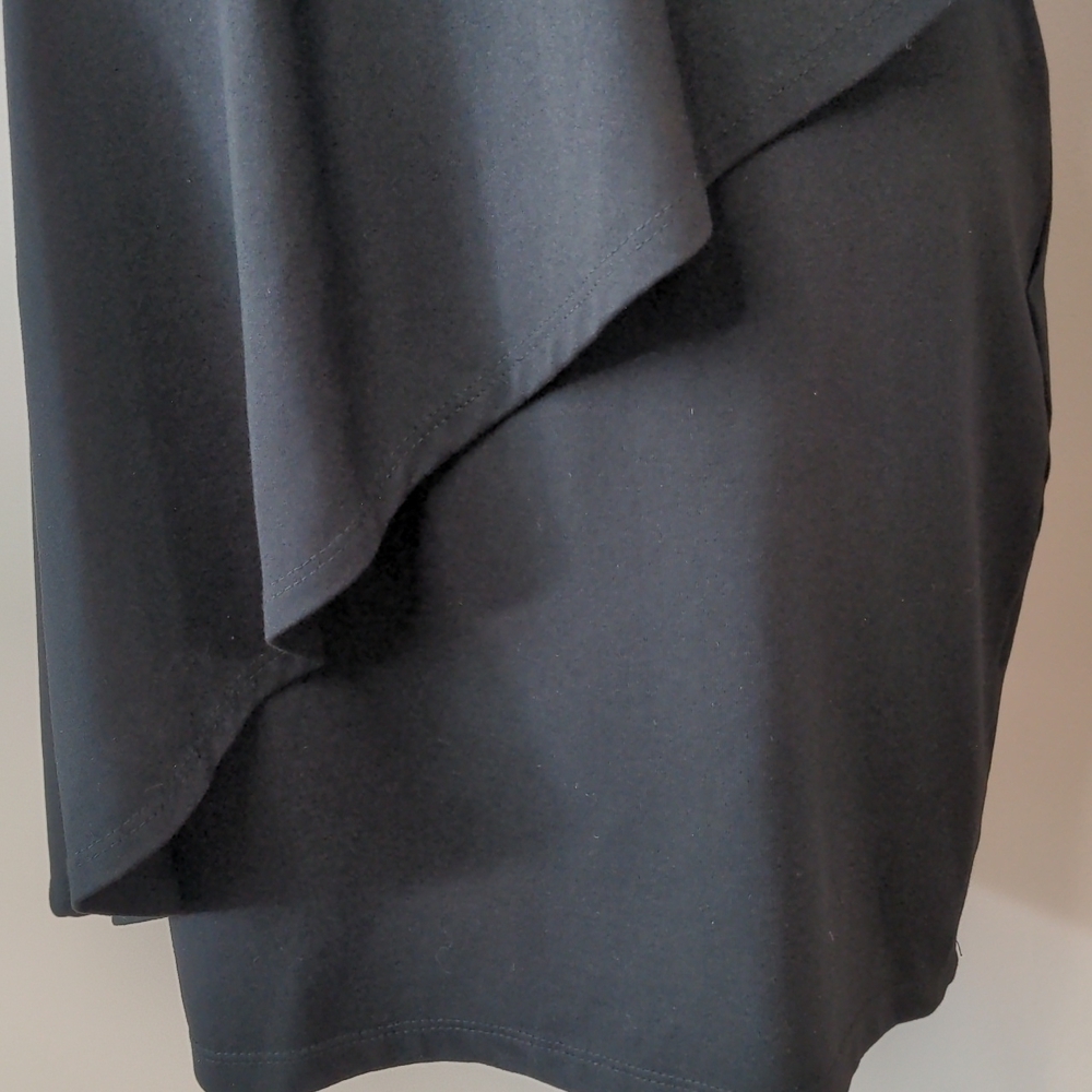 Susana Monaco Asymmetrical Overlay Drape Dress Black Medium - Picture 6 of 12